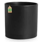 WSMKSZ front view black planter showcasing modern silhouette and stable base