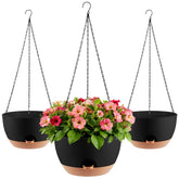 WUCEIAUU front view of three hanging planters showing neat display and instant curb appeal