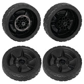 XaXmTee front and rear wheel kit showing complete 4-piece set for easy replacement
