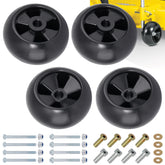 XaXmTee front view of four-pack deck wheels showing full kit benefits