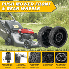 XaXmTee front wheel close-up highlighting rubber tread for smoother rolling