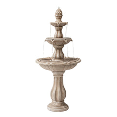 XBrand fountain front view showing elegant tiers and calming flow benefit