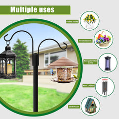 XDW-GIFTS shepherds hook holding bird feeder demonstrating secure hanging for birds