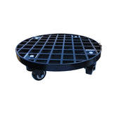 Xedragony front view of 13-inch caddy showing sturdy saucer and wheels for easy moving