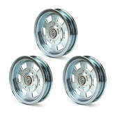 Xiaoyudou three-pack flat idler pulleys front view showing all three for easy replacement