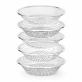 Xicooka front view of five sieves showing all mesh sizes and benefit of quick selection
