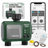 XinFuture front view of timer showing dual outlets and control buttons for easy operation