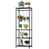 Xiofio front view of full assembled 4-tier plant shelf showing stable display