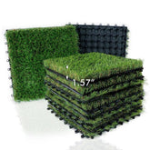 XLX TURF front view showing 9-pack tiles and neat packaging benefit quick setup