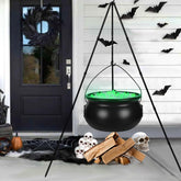 XOYTN front view of cauldron on tripod showing dramatic yard centerpiece