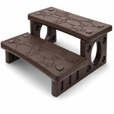XtremepowerUS front view mocha two-step showing stable entry benefit