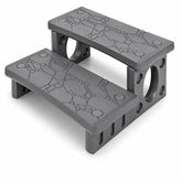XtremepowerUS front view of gray two-step unit showing stable design and safe entry