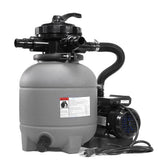 XtremepowerUS front view of pump and 12-inch sand filter showing complete unit and fast setup