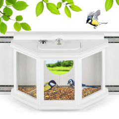 XYADX front view on window showing full 180° clear panel and easy viewing