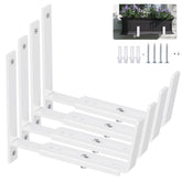 Y&M front view of four white brackets showing sturdy construction and neat finish