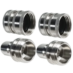 YAMATIC front view of two stainless quick connectors showing durable construction and easy swapping
