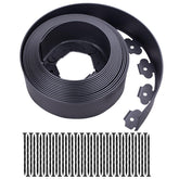 YANEYRIE front view of 33FT black edging kit showing length and packaging benefit