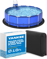 Yankee Pool Pillow front view of round 18 ft pad protecting liner