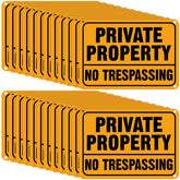 Yaocom front view showing 24-pack reflective no trespassing signs for clear boundary marking