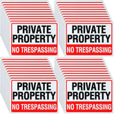 Yaocom front view of no trespassing sign showing bold red design and clarity