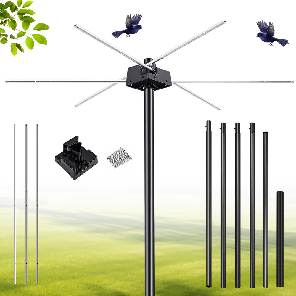 Yaocom pole front packaging showing complete kit and fasteners benefit easy setup