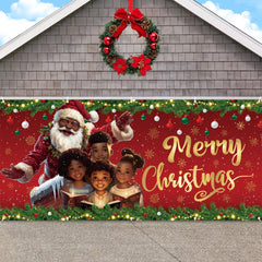 Yarcooly Black Santa front view showing bold holiday curb appeal