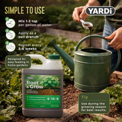 close-up of YARDi label with NPK and micronutrient information visible