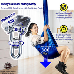 Yatoco swing in use with child enjoying calming motion