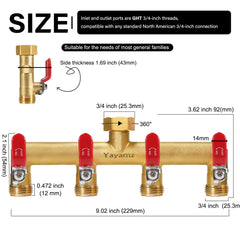 Yayamz metal valve handle close-up with rubber grip for easier comfortable turning