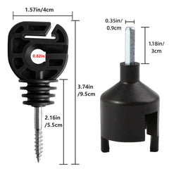 YCFERESY insulator screwed into wooden post providing stable spacing