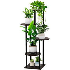 YOCOMEY front view of 5-tier plant stand showing space-saving benefit