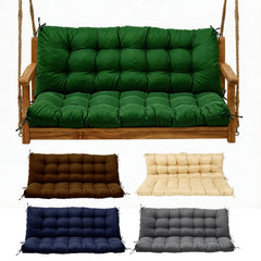Yddsky front view of dark green porch swing cushion showing clean finish and seat comfort
