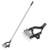 YEELOR cultivator front view showing compact dual-function head and handle benefit ergonomic use