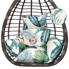 Yefound front view of printed egg chair cushion showing full coverage and comfort
