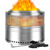 YEFU fire pit front view showing stable frame and clean flame benefit