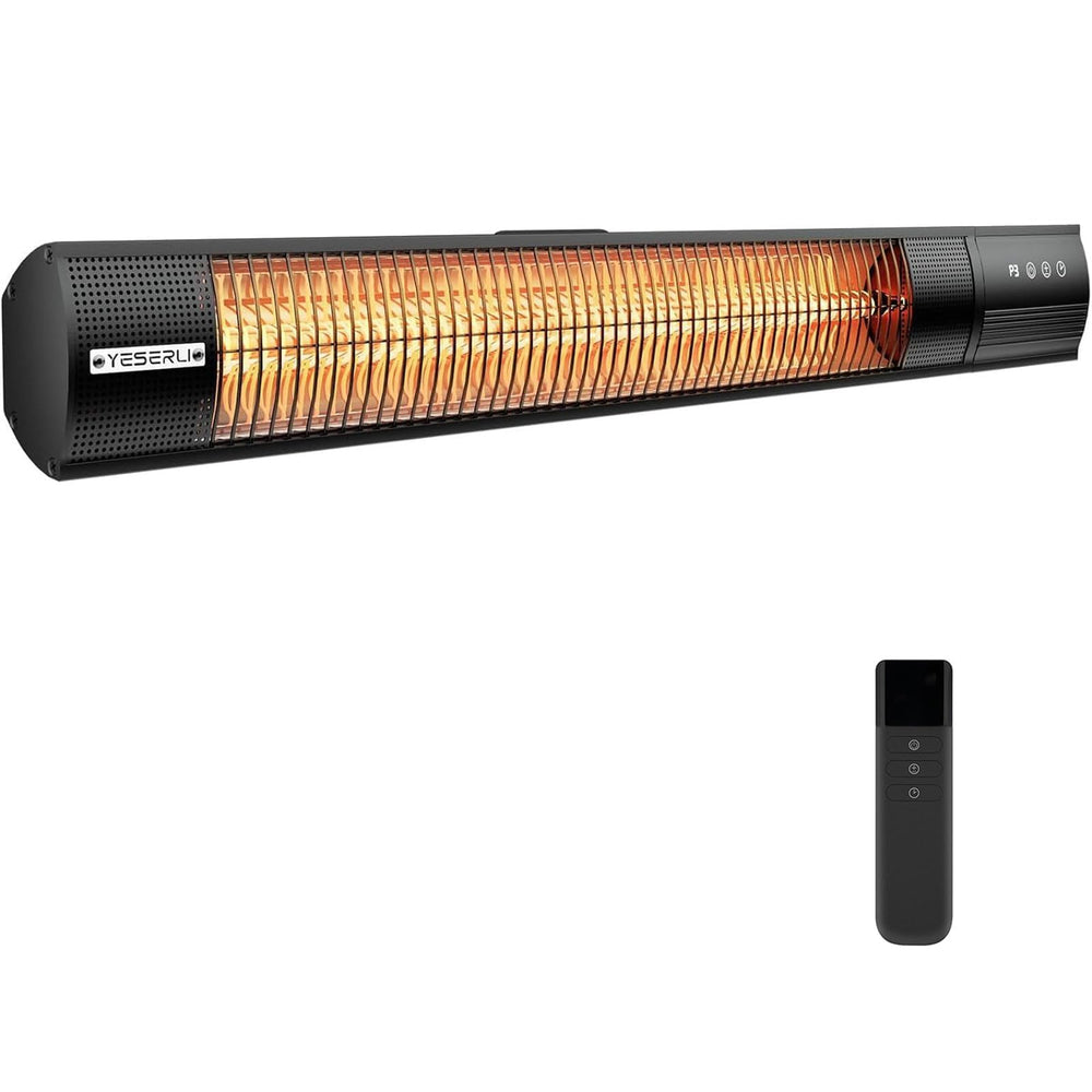 YESERLI front view wall-mounted heater showing sleek profile and fast heat