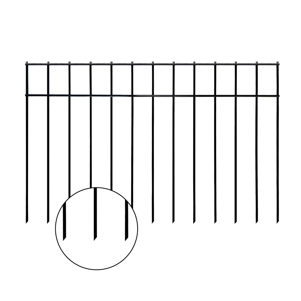 YESON front view of assembled 30ft barrier showing coverage and neat finish for yard protection