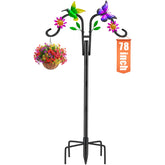 yeuago front view double shepherds hooks showing dual arms and decorative design benefit curb appeal