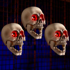 YFFSMYA front view of skull head showing red eyes and mouth, draws attention in displays