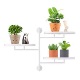 YFFSRJDJ front view of three-tier window plant shelf showing neat vertical display and saved space
