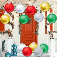 YHFUISK front packaging showing 20-piece inflatable ornament set and pump benefit fast setup