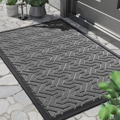 Yimobra front view of 36x24 grey mat showing clean curb appeal benefit