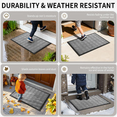 Yimobra mat in use at doorstep with shoes showing slip-resistant safety
