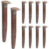 Yinkin front view of ten rust-red spikes showing pack and vintage appeal, useful for décor