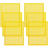 Yinkin front view of six yellow excluders showing full pack and benefit of spare pieces