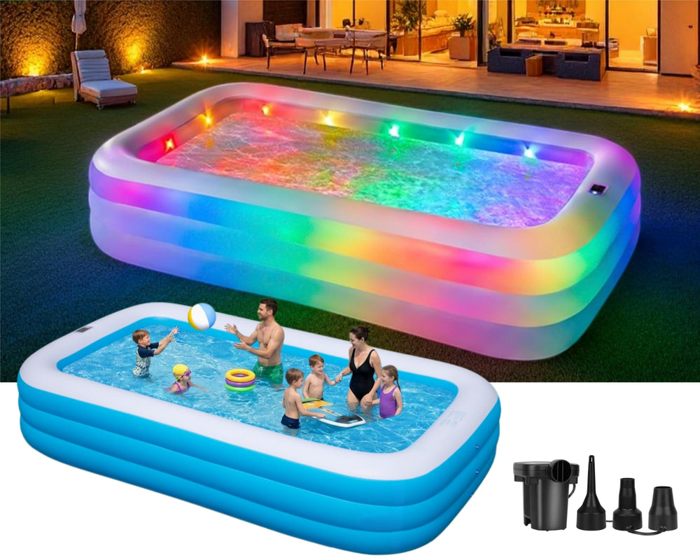 YIPYOP front view of full-size pool showing spacious layout and backyard benefit