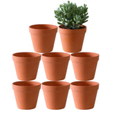 Yishang front view of eight terracotta pots, neutral decor appeal