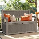 YITAHOME bench front view showing seating and weatherproof finish benefits