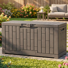 YITAHOME front view of deck box showing compact outdoor storage benefit