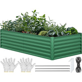 YITAHOME front view of assembled raised garden bed, durable outdoor planting